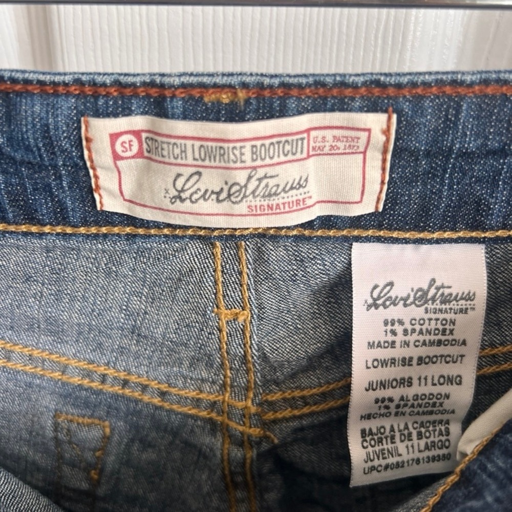 Levi‎ Strauss Signature Stretch Low Rise Bootcut Jeans Juniors Size 11 Long - Picture 6 of 10